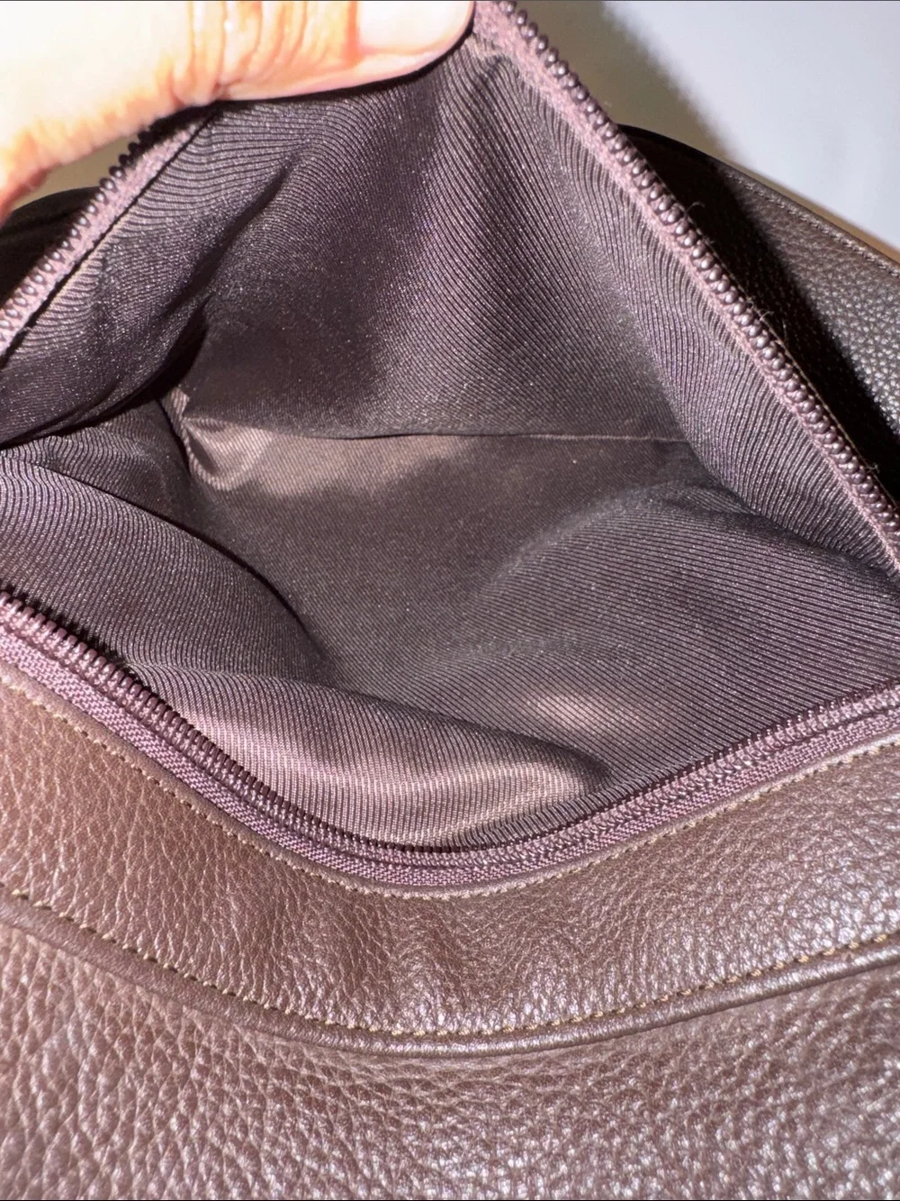 The Sak Vintage Brown Pebbled Leather Tear Drop Sling Bag Backpack